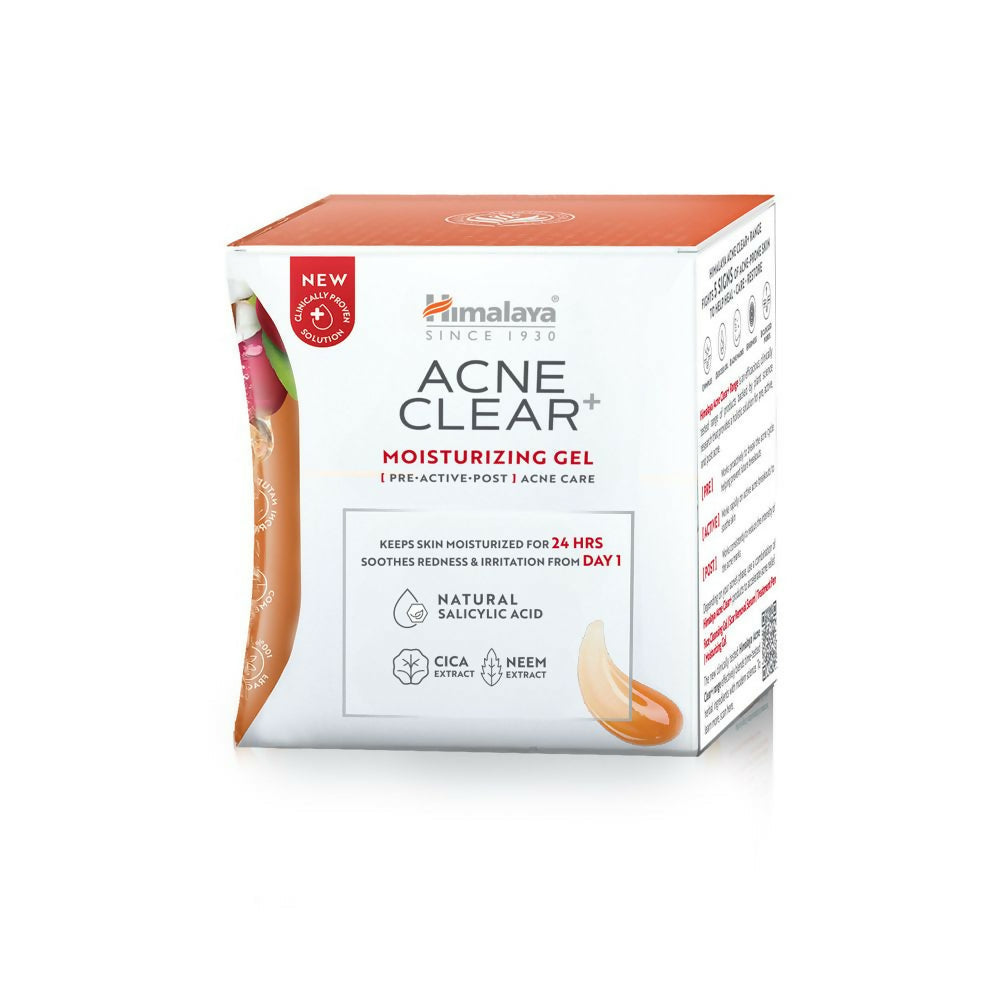 Himalaya Herbals Acne Clear+ Moisturizing Gel with Natural Salicylic Acid For Active Acne & Oily Skin | Grocsy
