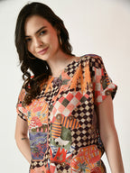 Myshka Women's Multi Printed Top | Grocsy