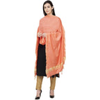 A R Silk Golden Border Regular Dupatta Color Peach Dupatta or Chunni | Grocsy