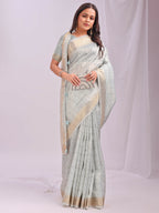 Shree Shyam Fashion Organza Sky Blue Saree | Grocsy