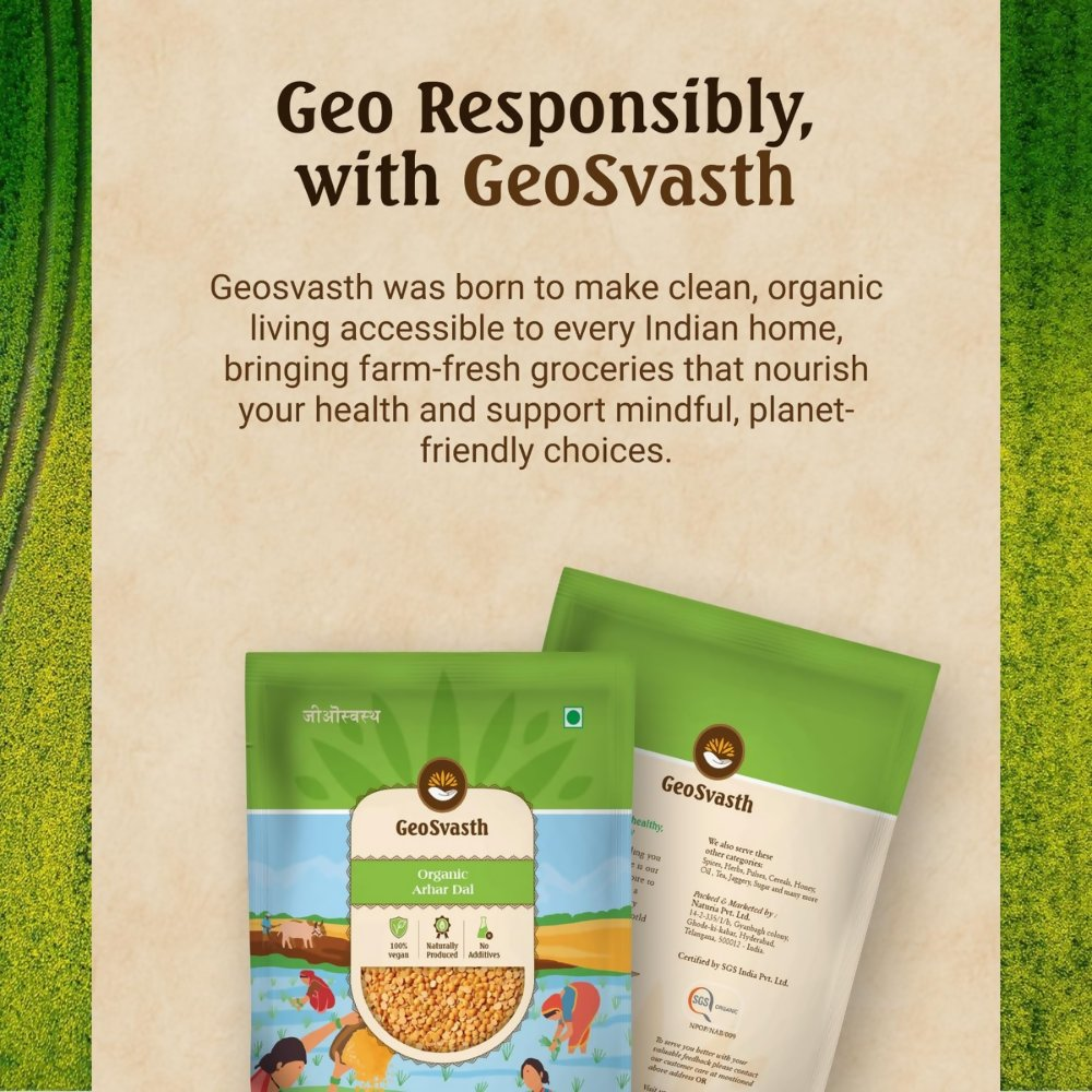 Geosvasth Organic Arhar Dal | Grocsy