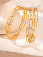 NVR Women Set of 2 Gold-Polished Handcrafted Bangles