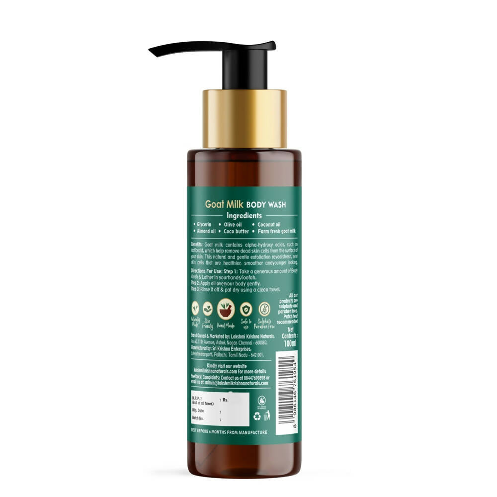 Lakshmi Krishna Naturals Goat Milk Body Wash | Grocsy