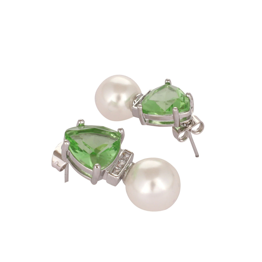 Nuyug Green Emerald Elegance Anti Tarnish Studs | Grocsy