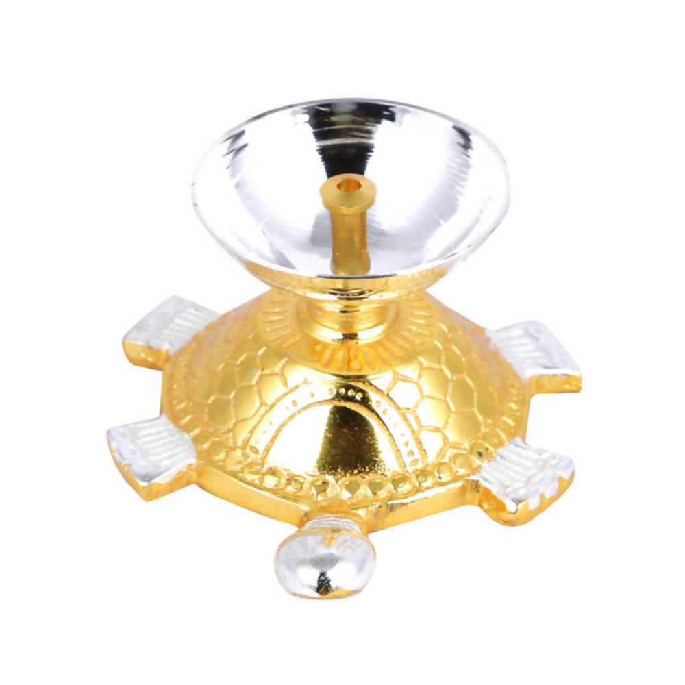 CraftVatika Brass Turtle Base Diya | Grocsy