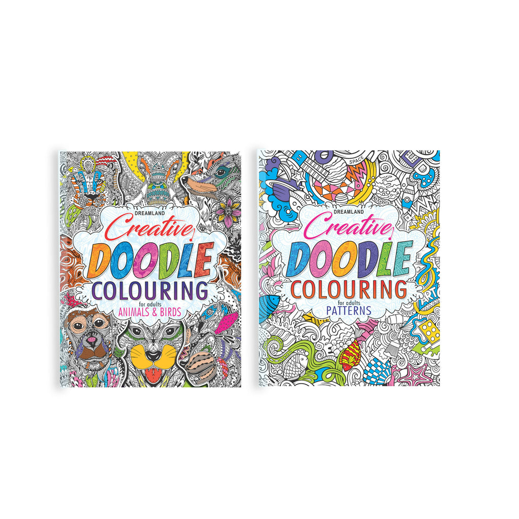 Dreamland Creative Doodle Colouring Books - (2 Titles) | Grocsy
