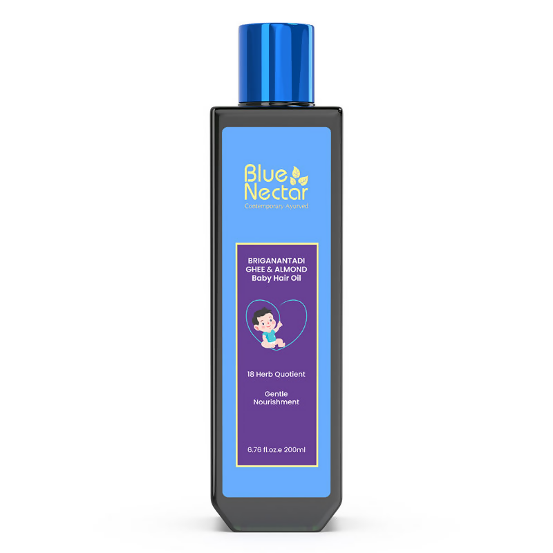 Blue Nectar Baby Hair Oil With Organic Ghee & Almond Oil | Grocsy