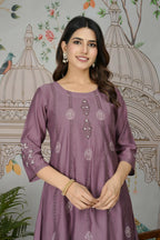 Ethnic Festive Wear Viscose Roman Silk Wine Stitched Pant Pair - Rashmika | Grocsy