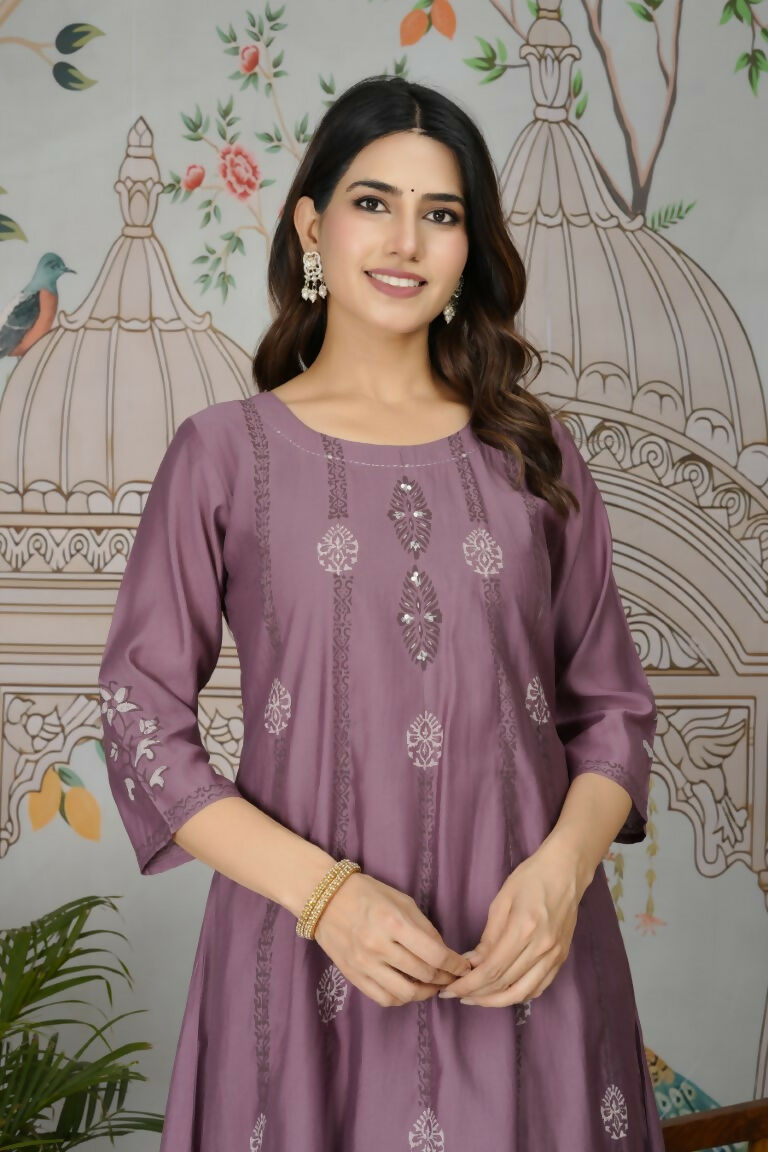 Ethnic Festive Wear Viscose Roman Silk Wine Stitched Pant Pair - Rashmika | Grocsy