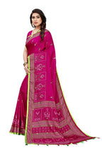 Vamika Embroidery Pink Jute Silk Saree (Jhulka Pink) | Grocsy