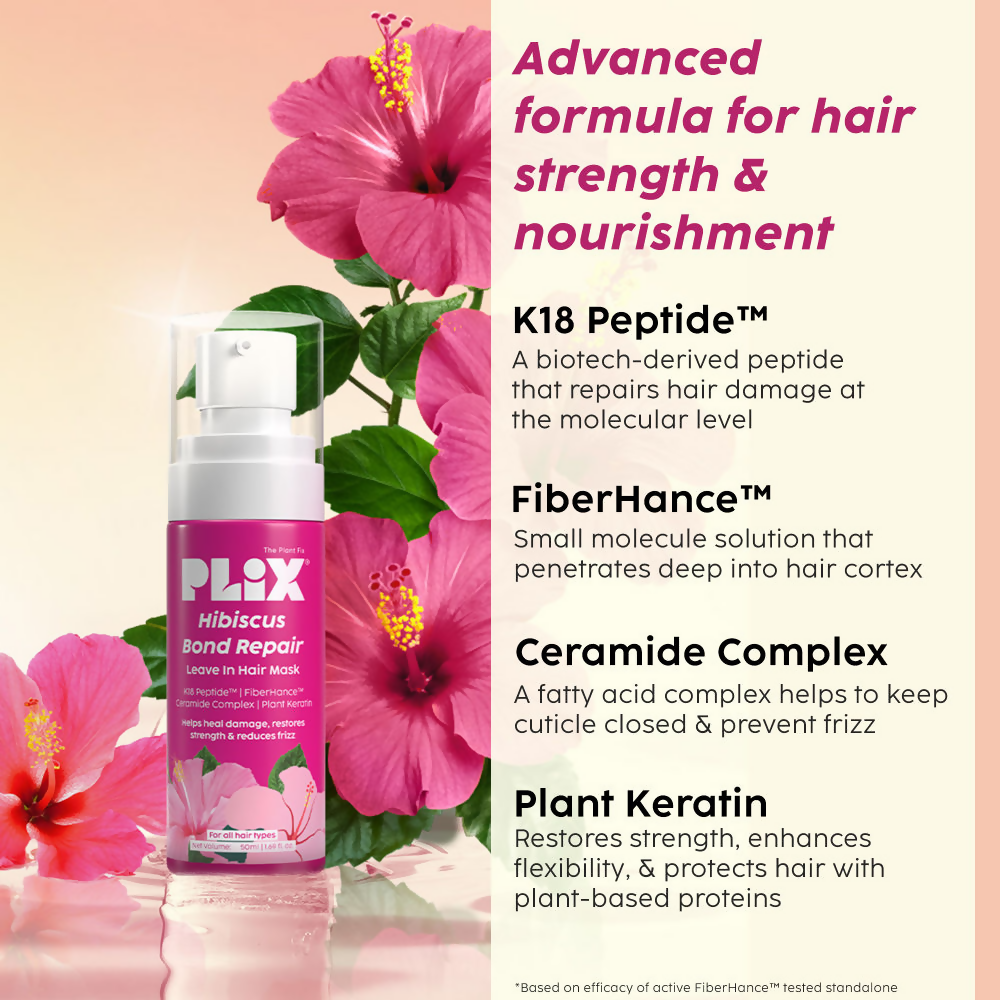 PLIX The Plant Fix Hibiscus Bond Repair Leave In Hair Mask | Grocsy