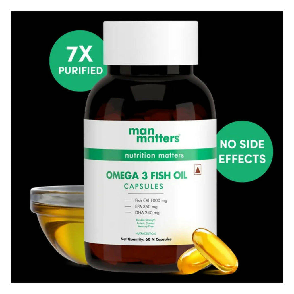Man Matters Double Strength Omega 3 Fish Oil Softgel Capsules | Grocsy