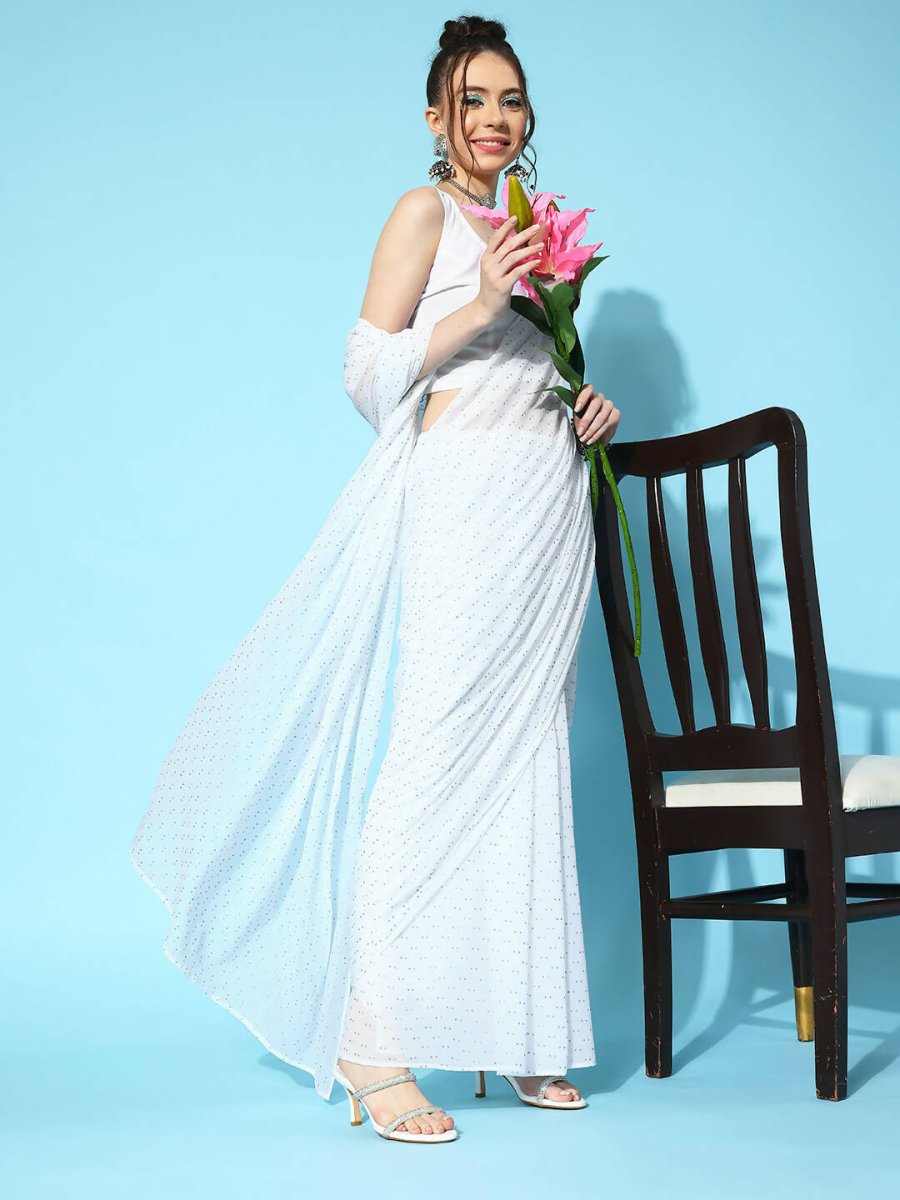 Ahalyaa Women's Traditional wear Saree - White | Grocsy