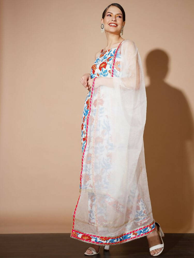 Myshka Women Multi Printed Kurta & Trousers With Dupatta | Grocsy