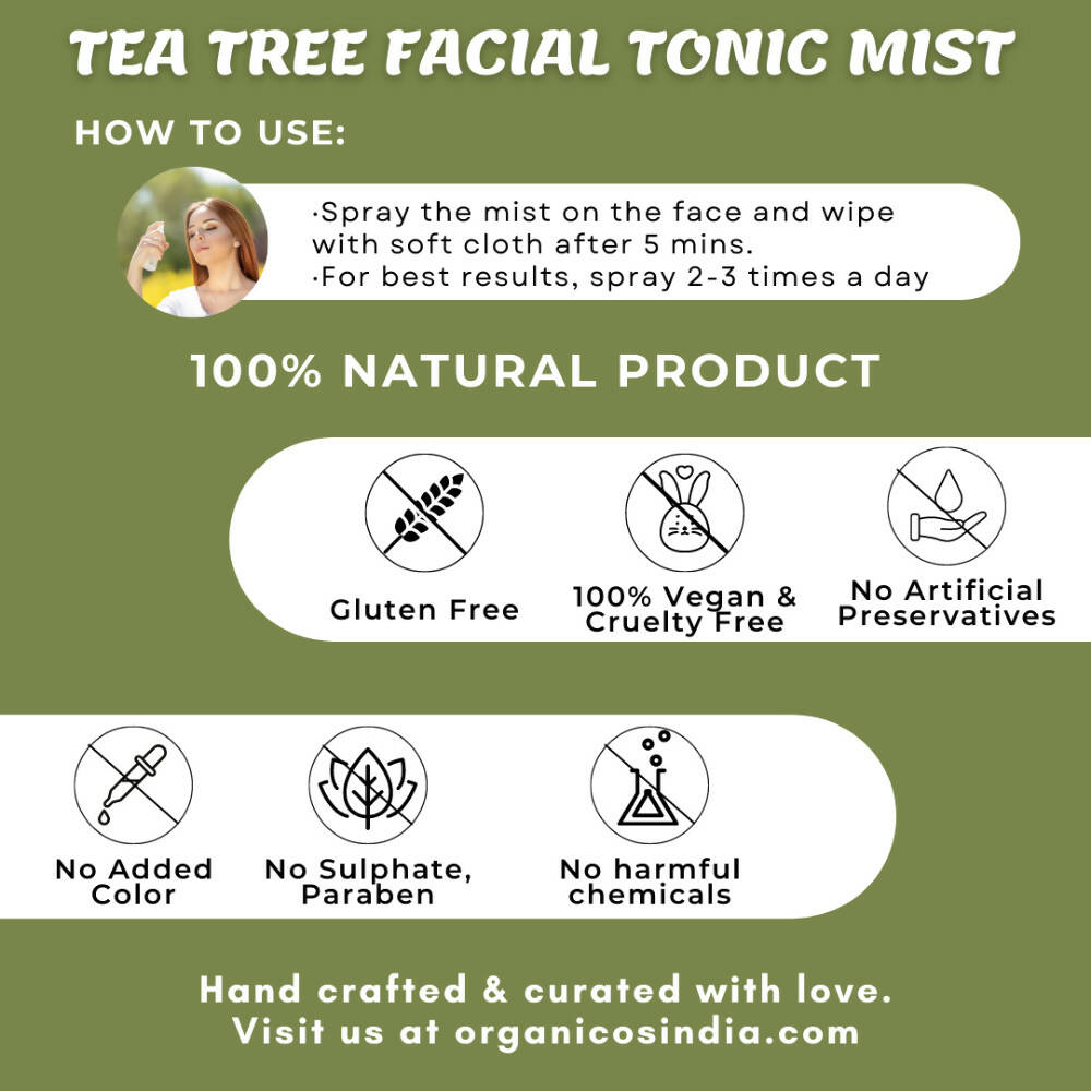 Organicos Tea Tree Facial Tonic Mist | Grocsy