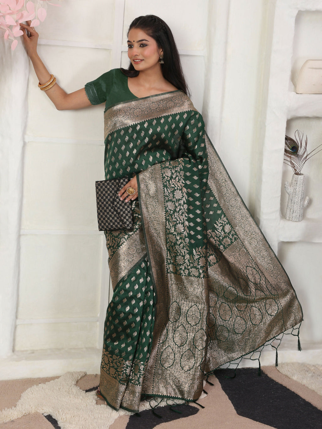Shree Shyam Fashion Lichi Silk Blue Saree | Grocsy