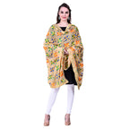 SWI Stylish Women's Embroidered Phulkari Chiffon Beige Dupatta | Grocsy