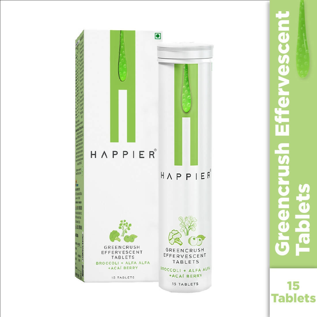 Happier Greencrush Effervescent Tablets | Grocsy