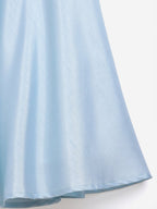 Ahalyaa Blue Poly Silk A-Line Girl's Kurta | Grocsy