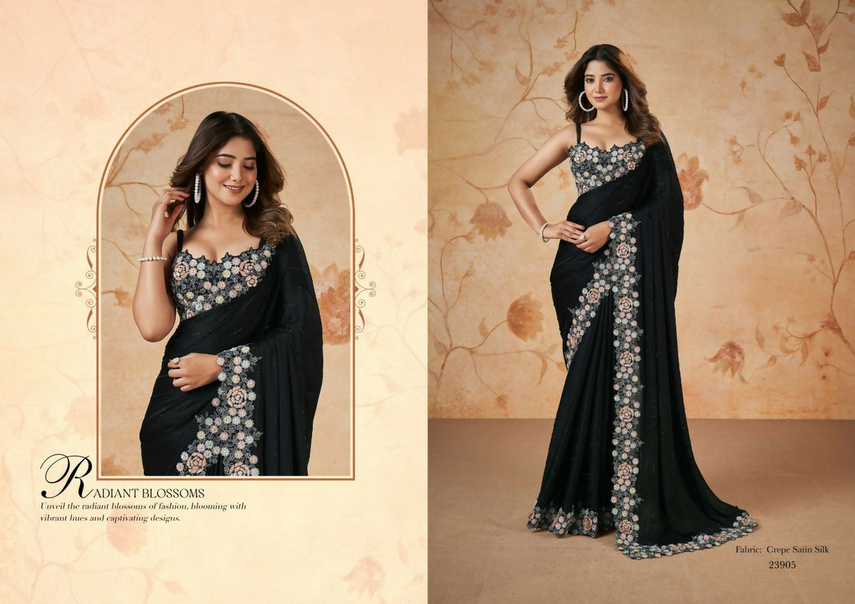 Thread,Sequence,Cord Embroidered with Stone & Moti Work - Mohmanthan Dakshika | Grocsy