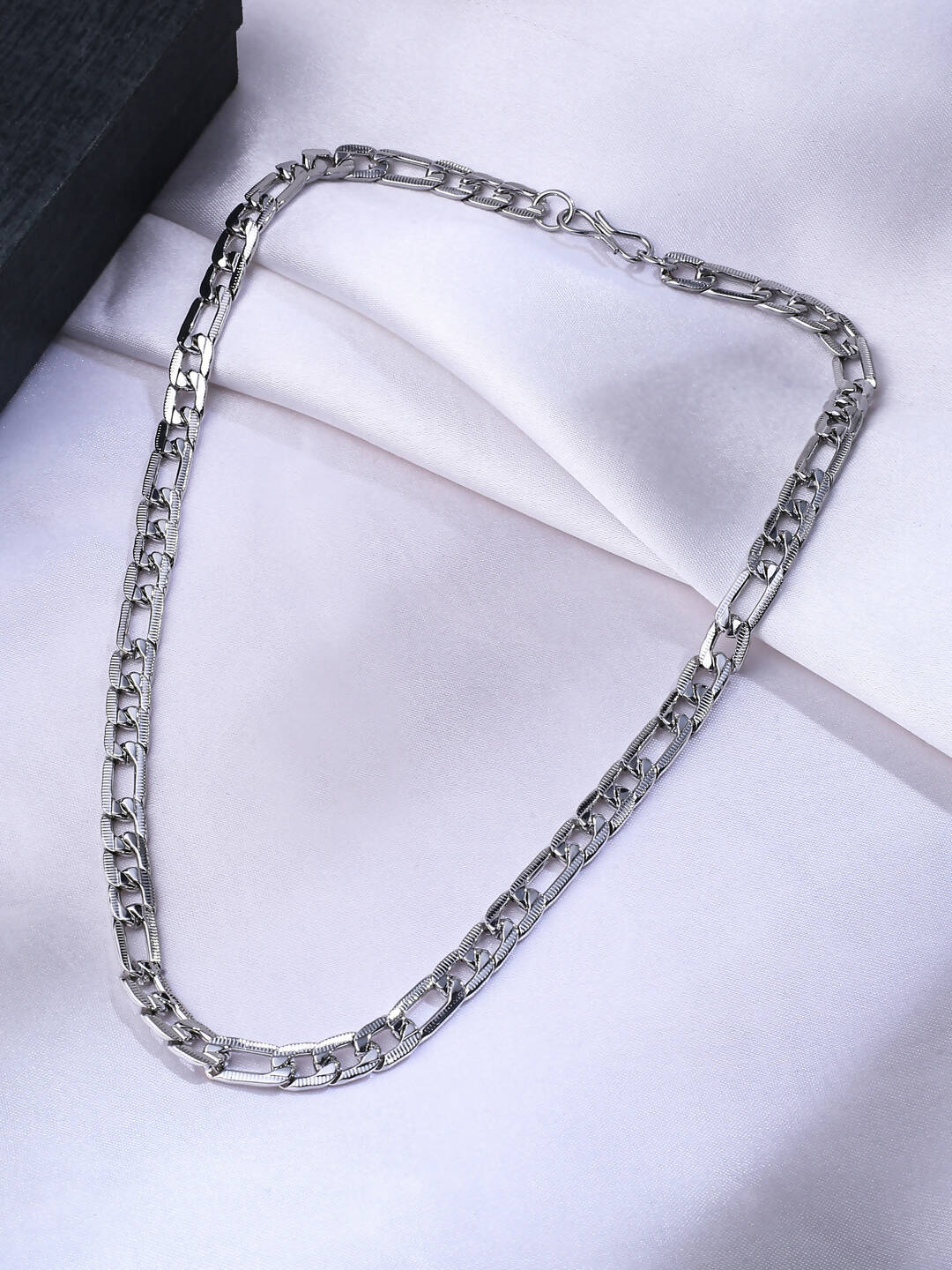 NVR Men Rhodium-Plated Stainless Steel Bohemian Chain | Grocsy