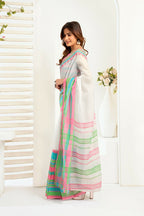Vastranavya Multicolor Digital Printed Linen Ready To Wear Designer Saree with Unstitched Blouse | Grocsy