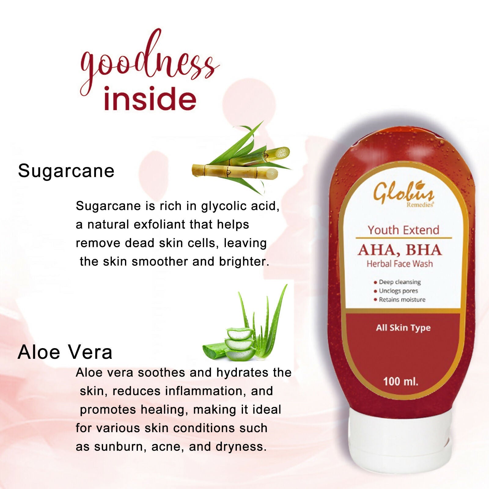 Globus Remedies AHA BHA & Kojic Acid Face Wash, For Skin Brightening | Grocsy