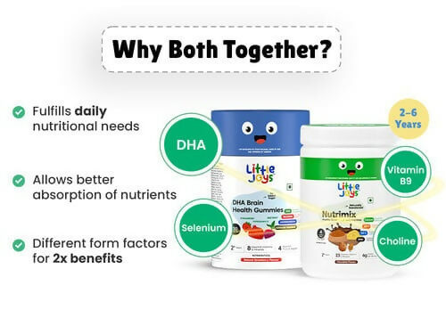 Little Joys Nutrimix Powder Kulfi Almond 2 - 6 Years + Brain Gummies Combo | Grocsy