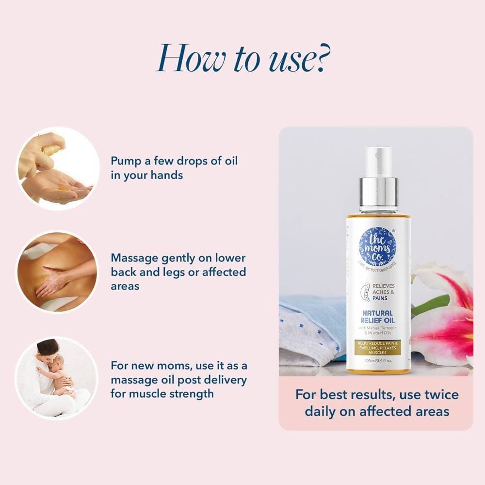 The Moms Co Natural Pain Relief Oil | Grocsy