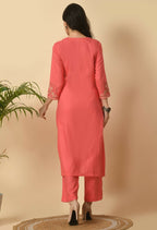 Joban Fashion Coral Cotton Rayon Kurta Set | Grocsy