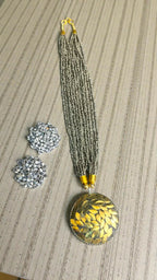 Inhanns All-Day Statement Beaded Necklace Set - Gray | Grocsy