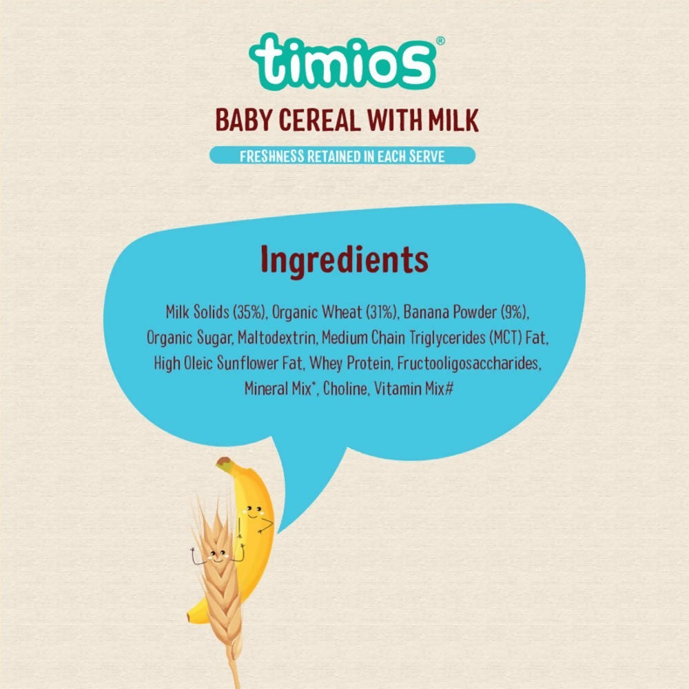 Timios Organic Wheat Banana Baby Cereal | Grocsy