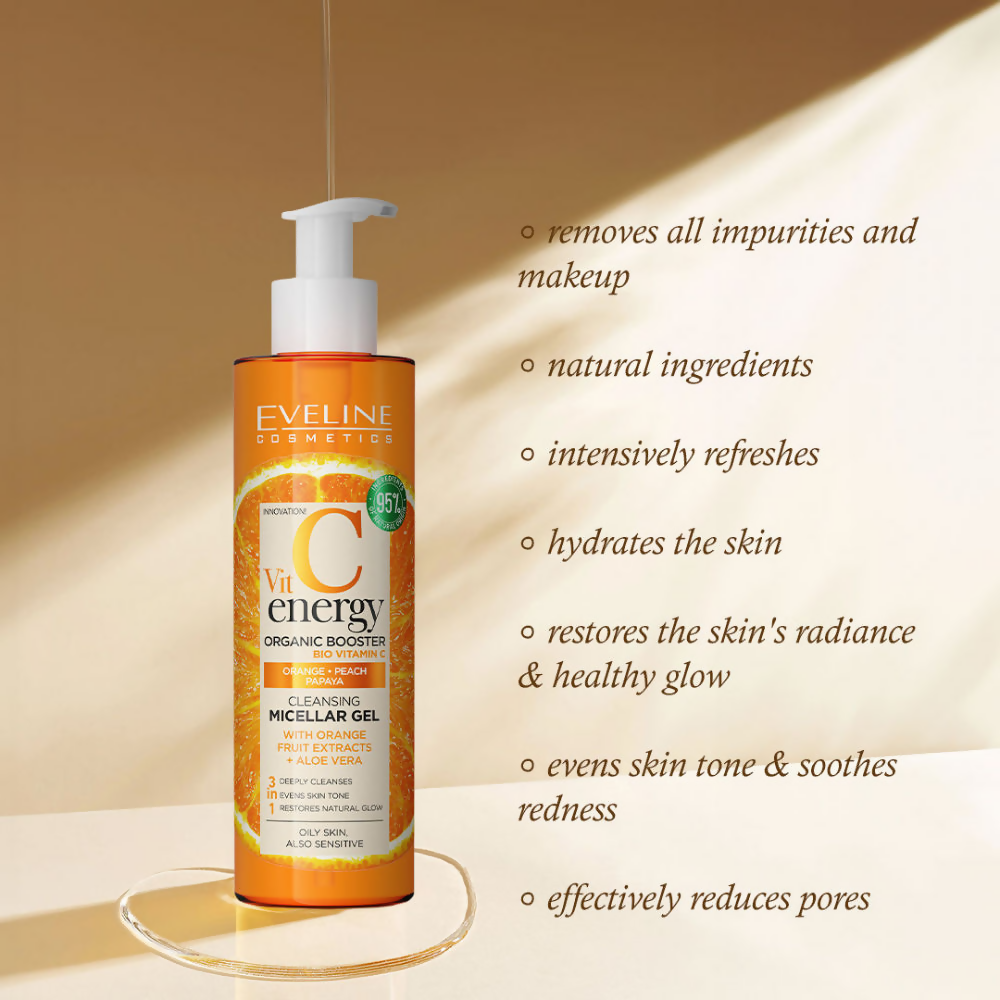 Eveline Cosmetics Vit C Energy Organic Booster Cleansing Micellar Gel | Grocsy