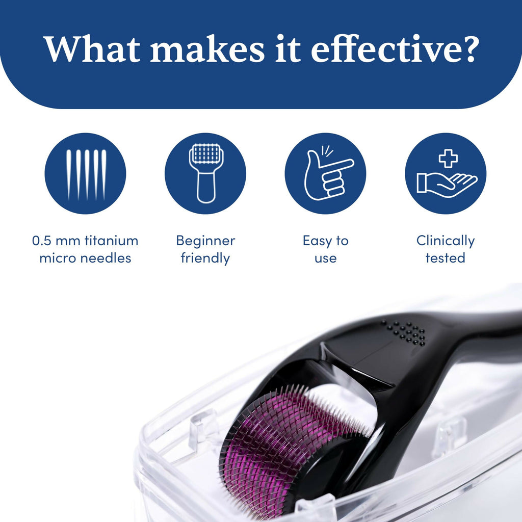Man Matters Derma Roller with 540 Titanium Alloy Micro Needles 0.5 mm | Grocsy