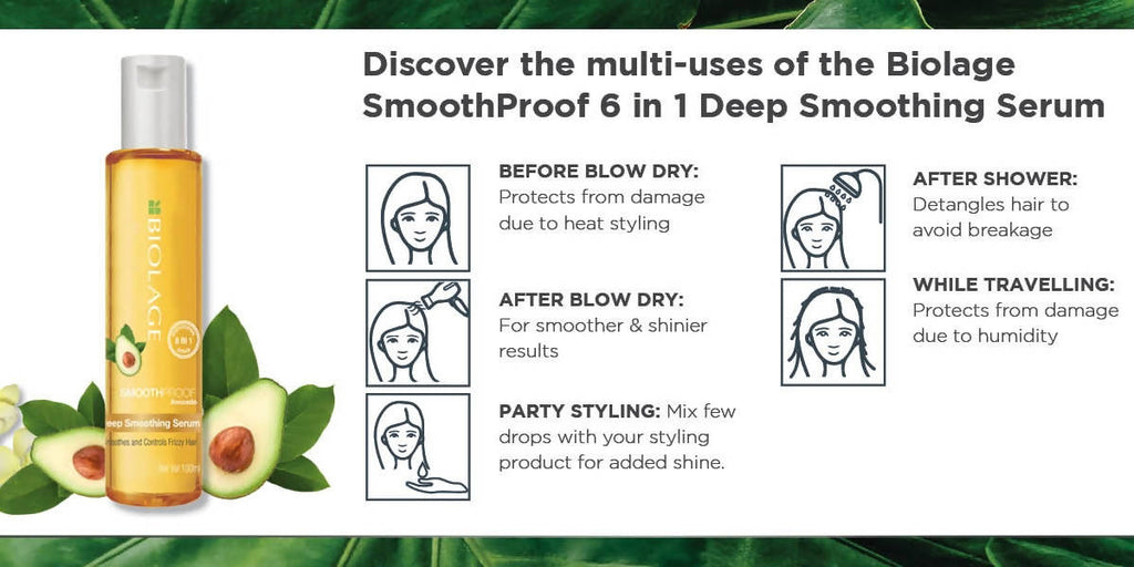 Matrix Biolage SmoothProof Deep Smoothing 6-in 1 Professional Hair Serum | Grocsy