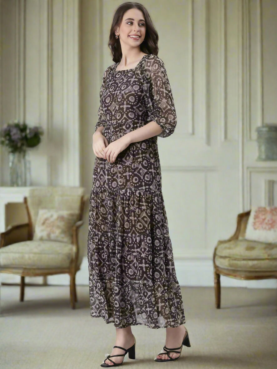 Souchii Printed Maxi Dress | Grocsy