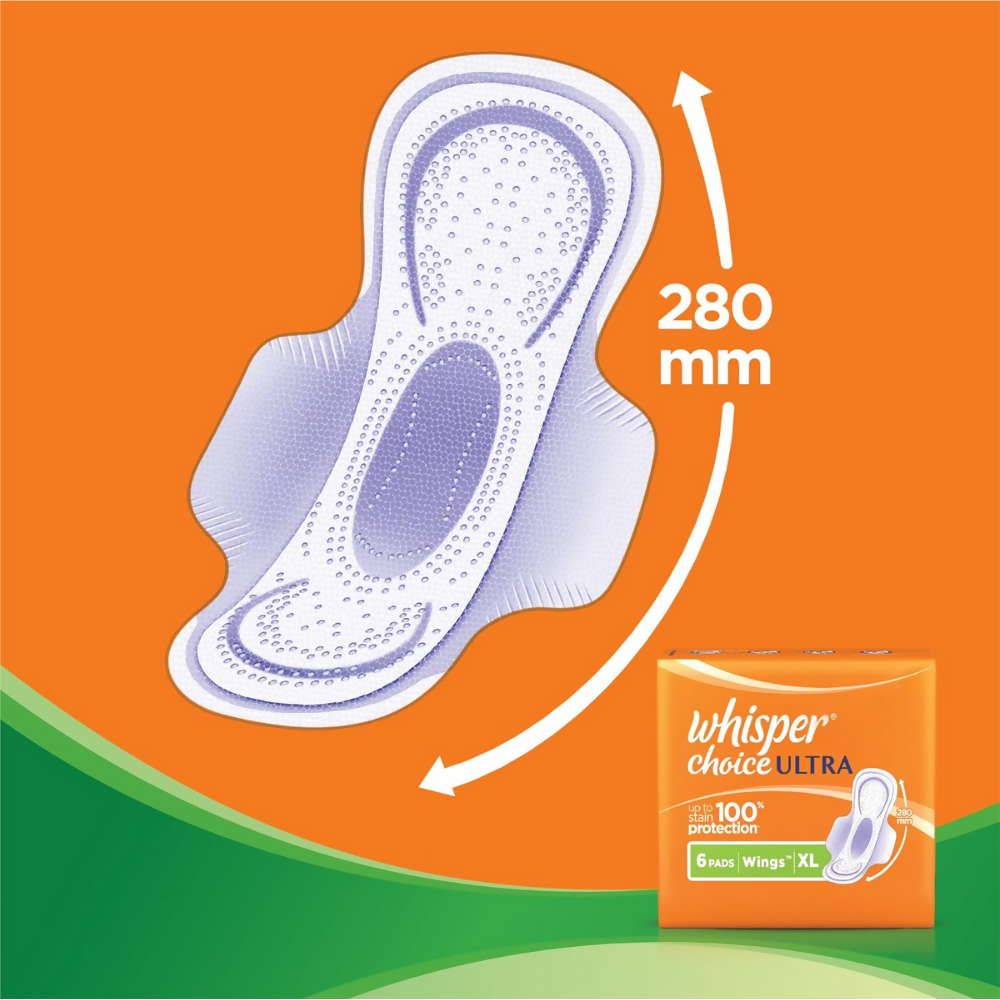 Whisper Choice Ultra Sanitary Pads Large Size | Grocsy