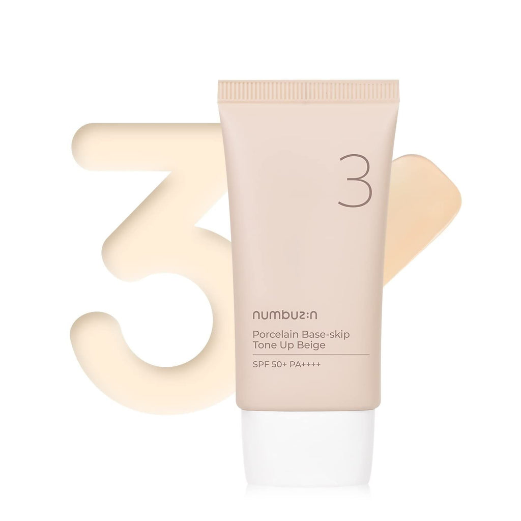 Numbuzin No.3 Porcelain Base-skip Tone Up Beige | Grocsy