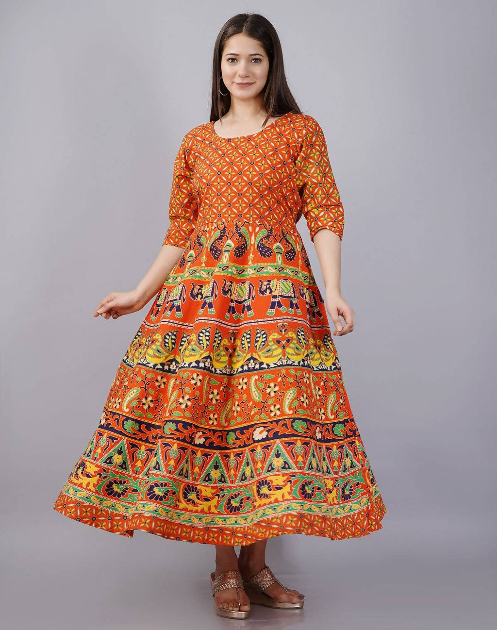 Vamika Multicolor Cotton Printed Party/Casual Wear Kurti (GAM25K) | Grocsy
