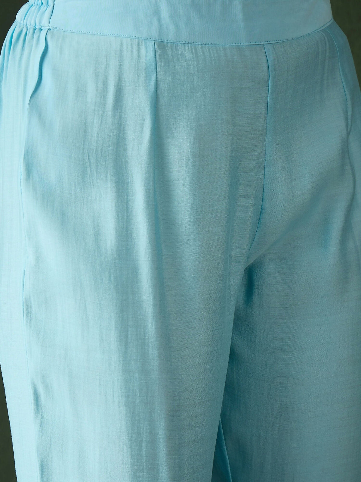 Blue Crystal Organza schiffli embroidery Kurta With Trouser & Dupatta - Bhumi | Grocsy