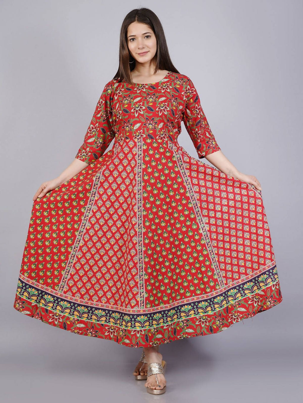 Vamika Multicolor Cotton Printed Party/Casual Wear Kurti (GAM14K) | Grocsy