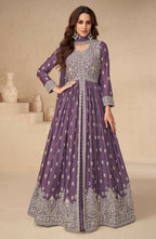 Anaita Dark Purple Chinon With Sequence Embroidery Salwar Suit | Grocsy