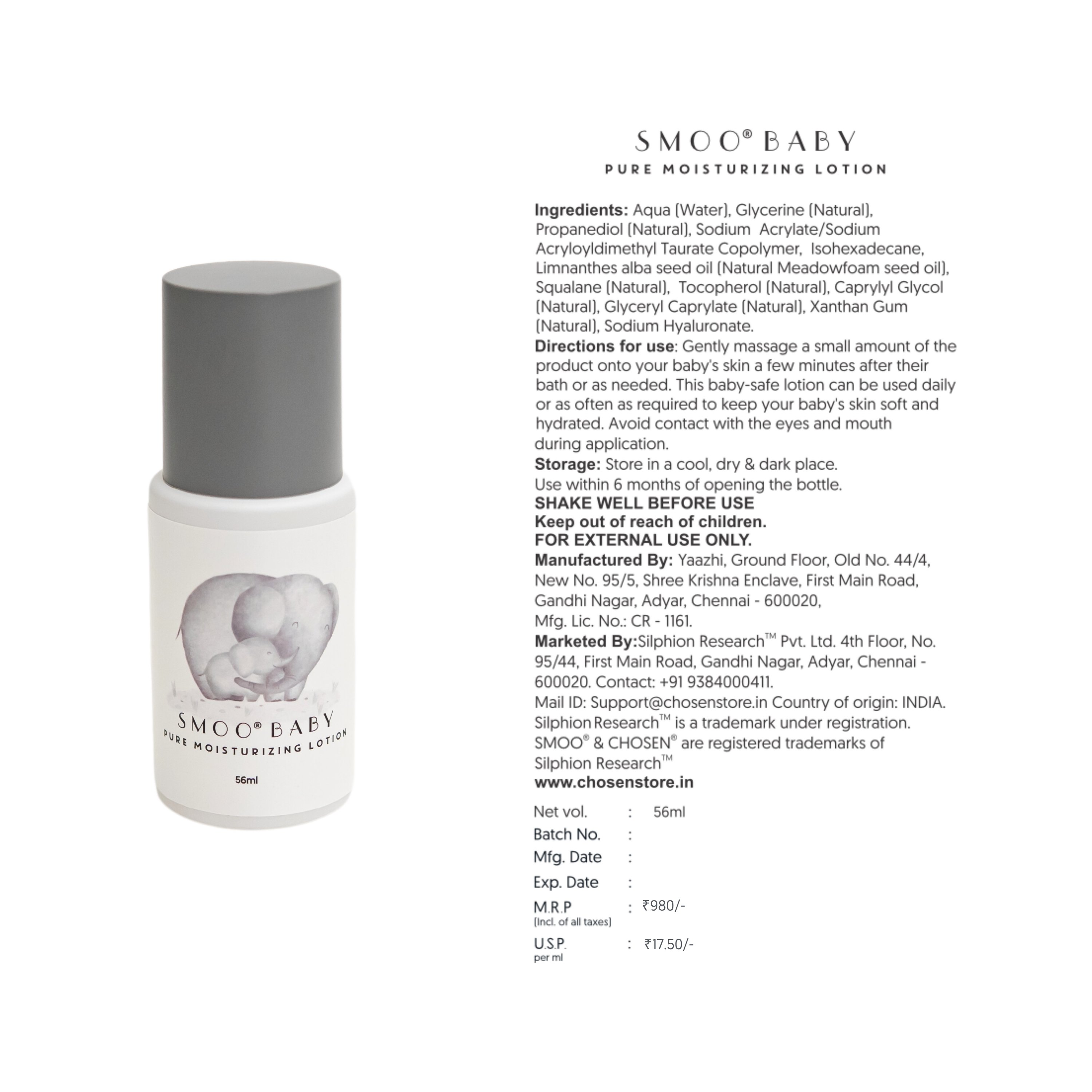 Chosen Smoo Baby Pure Moisturizing Lotion | Grocsy