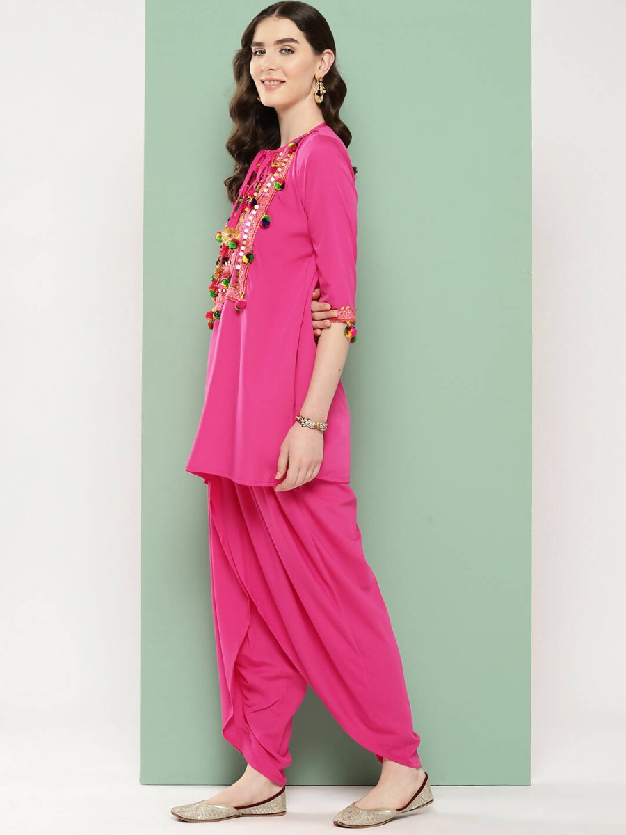 Ahalyaa Women's Traditional Wear Co-ods - Pink | Grocsy