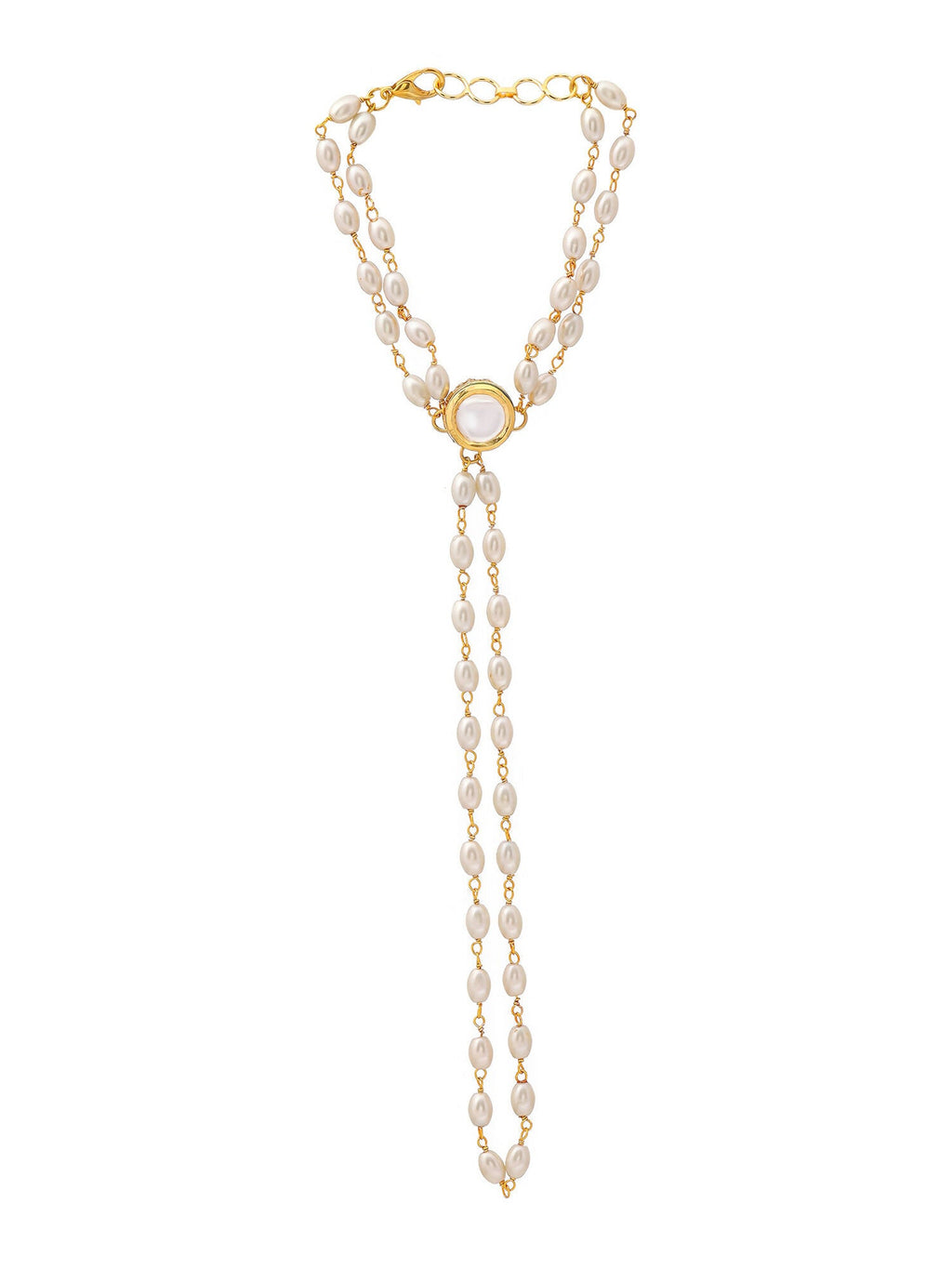 Ruby Raang Gold Kundan & Pearl Haath Phool | Grocsy