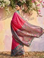 Shree Shyam Fashion Pink Soft Silk Saree | Grocsy