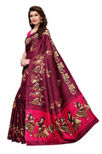 Vamika Wine Red & Pink Kalamkari With Jhalar Khadi Silk Saree | Grocsy