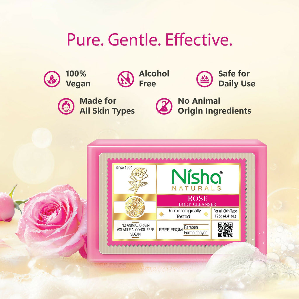 Nisha Rose Body Cleansing Soap Bar | Grocsy