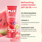Plix Watermelon SPF PA++++ 50 Protect & Hydrate 2 In 1 Moisturizer + Sunscreen | Grocsy