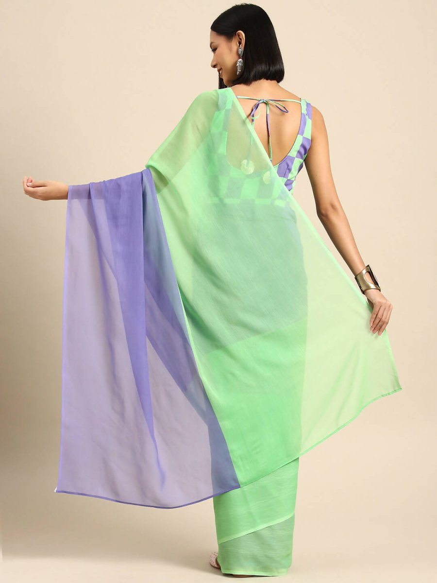 Ahalyaa Women's Traditional wear Saree - Fluorescent Green | Grocsy